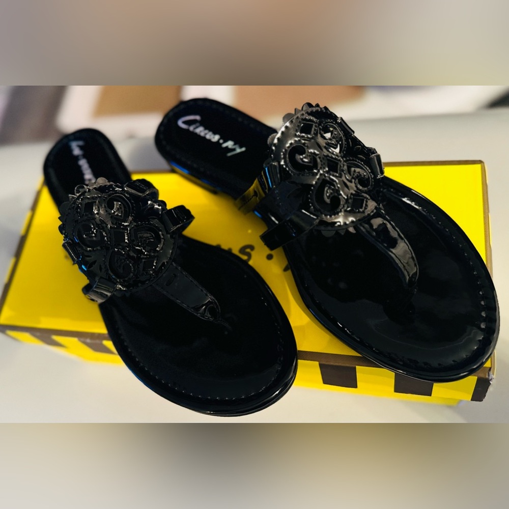 Circus NY by Sam Edelman Clara sandal, black patent, size 7.5, never worn